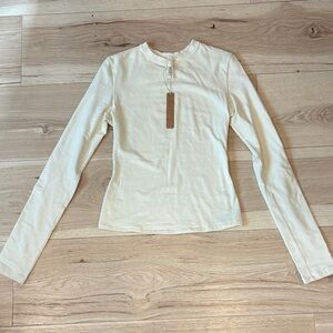 Skims Women's Cream Long Sleeve Top